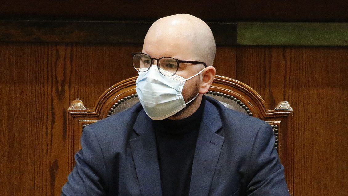 29 DE JUNIO DE 2022/VALPARAISOEl ministro Giorgio Jackson, durante la Sesión de la Cámara de Diputados, que analiza una nueva solicitud del Presidente de la República para extender el Estado de Excepción Constitucional acotado por la situación de seguridad en la Macrozona Sur.
FOTO: LEONARDO RUBILAR CHANDIA/AGENCIAUNO