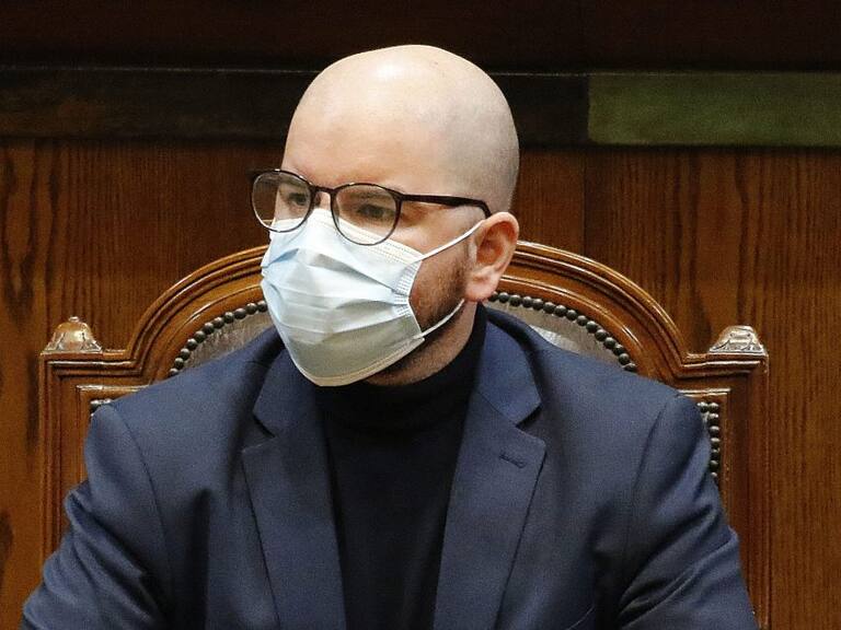 29 DE JUNIO DE 2022/VALPARAISOEl ministro Giorgio Jackson, durante la Sesión de la Cámara de Diputados, que analiza una nueva solicitud del Presidente de la República para extender el Estado de Excepción Constitucional acotado por la situación de seguridad en la Macrozona Sur.
FOTO: LEONARDO RUBILAR CHANDIA/AGENCIAUNO