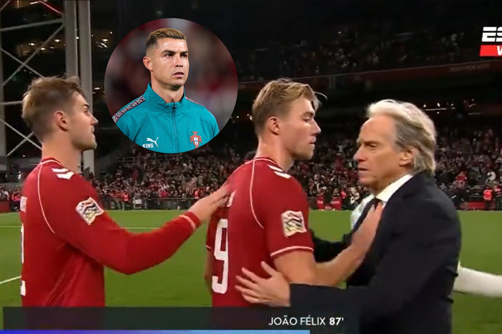 Delantero danés “cobra venganza” por Cristiano Ronaldo: así reaccionó cuando el DT de Portugal lo fue a saludar