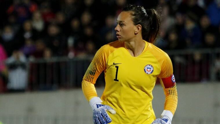 19 DE MAYO DE 2019/SANTIAGOChristiane Endler, durante el partido amistoso, entre las selecciones femeninas de Chile y Colombia, disputado en el Estadio Nacional.
FOTO: LEONARDO RUBILAR CHANDIA/AGENCIAUNO
