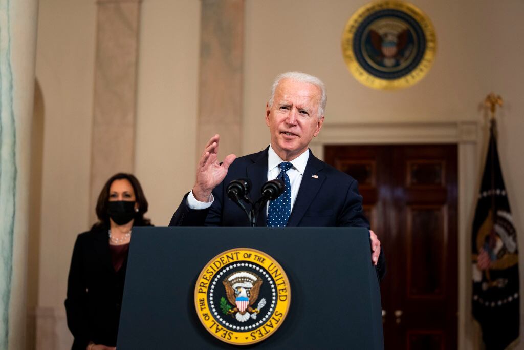 Joe Biden entrega un discurso desde la Casa Blanca