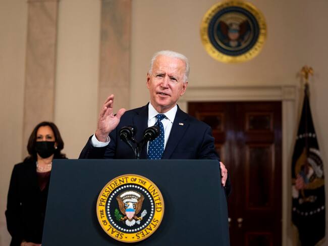 Joe Biden entrega un discurso desde la Casa Blanca