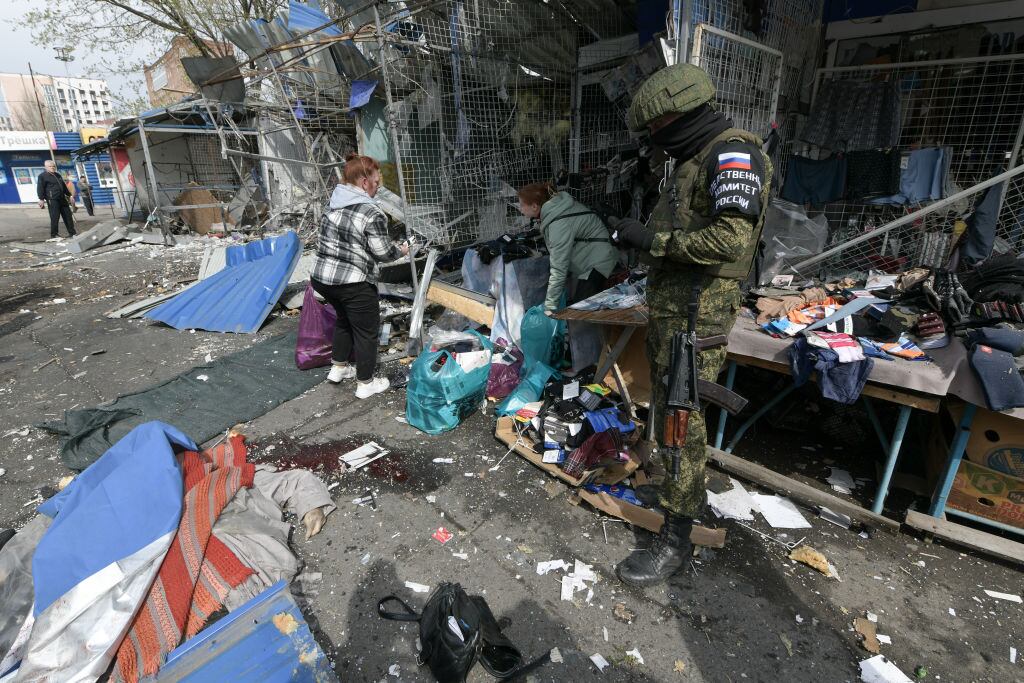 Imagen de violencia: Ucrania ataca zona comercial en Donetsk