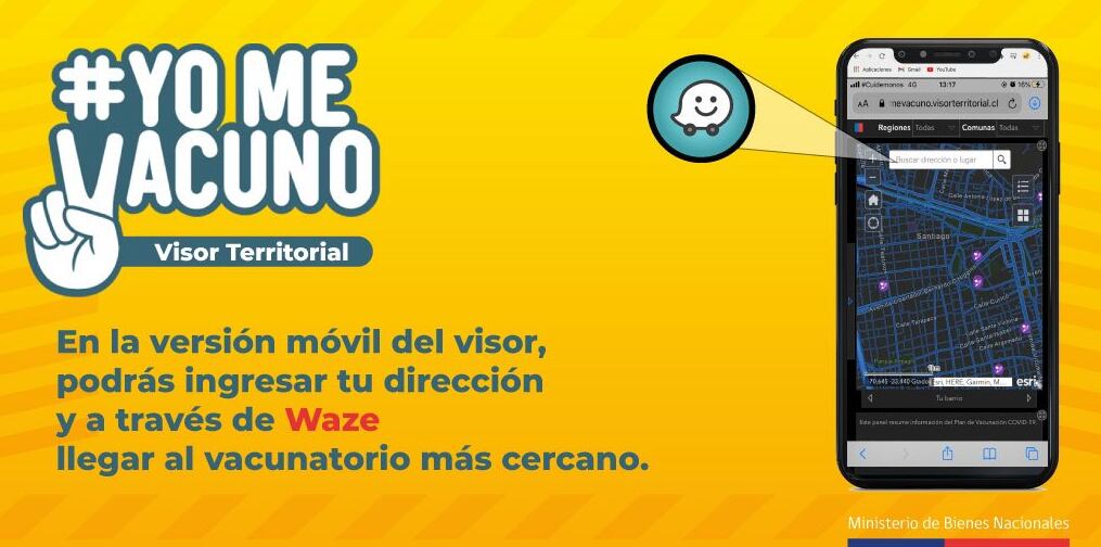 Visor Yo me vacuna para celulares / Ministerio de Bienes Nacionales