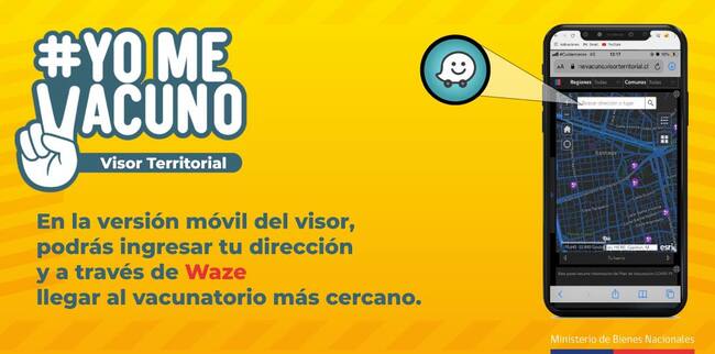 Visor Yo me vacuna para celulares / Ministerio de Bienes Nacionales