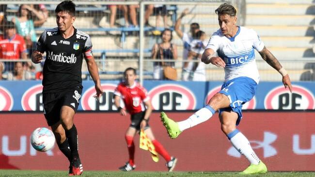2 de Febrero del 2020, Santiago.Bruno Zampedri (D) remata ,durante el partido valido por la segunda fecha del Campeonato Nacional AFP PlanVital 2020, entre Universidad Catolica vs O'Higgins, disputado en el Estadio San Carlos de Apoquindo.
FOTO: AGENCIAUNO