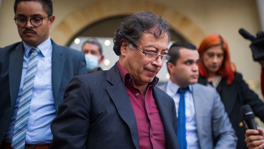 Presidential Candidate Gustavo Petro for the political alliance 'Pacto Historico' meets with communities and representatives of people with disabilities in Bogota, Colombia, June 8, 2022. Colombia will have its presidential runoffs on June 19, 2022. (Photo by Sebastian Barros/NurPhoto via Getty Images)