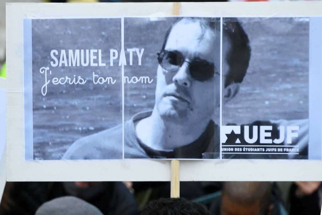 Manifestación ciudadana a favor del profesor Samuel Paty