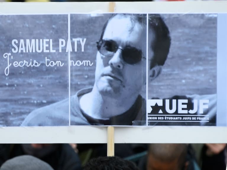 Manifestación ciudadana a favor del profesor Samuel Paty