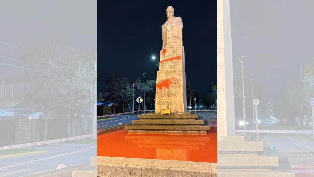 Monumento vandalizado. / Cedida.