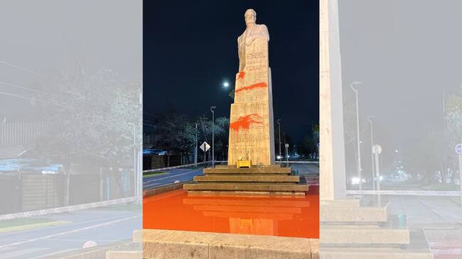 Monumento vandalizado. / Cedida.