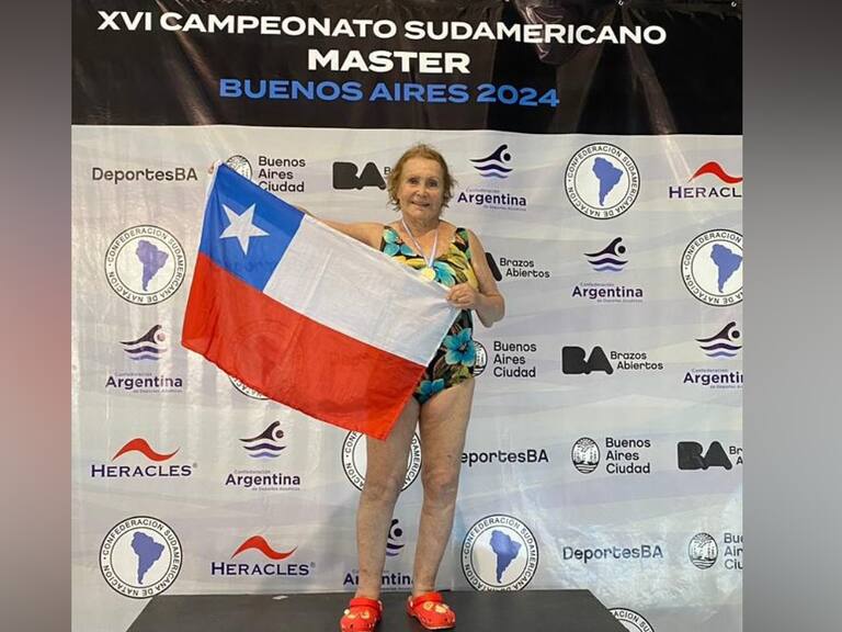 Deportista chilena de 90 años gana cuatro oros y rompe tres récords en el Sudamericano Senior de Natación