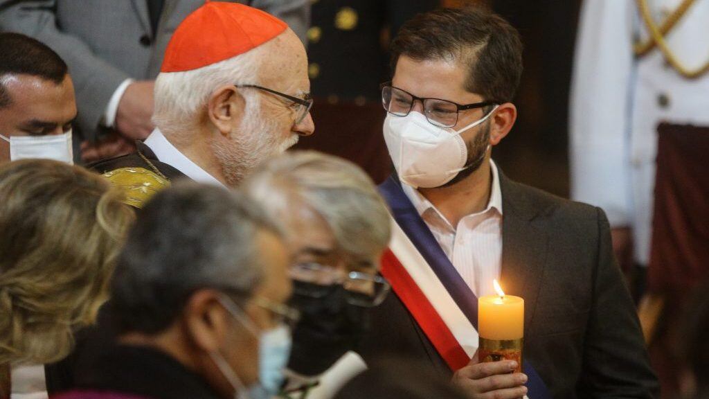 12 de MARZO de 2022/ SANTIAGOPresidente Gabriel Boric participa en la Ceremonia “Oración por Chile” organizada por el Arzobispado de Santiago en la Catedral metropolitana
FOTO: DIEGO MARTIN/AGENCIAUNO
