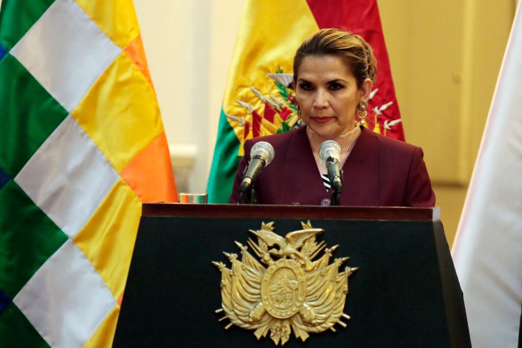 Jeanine Añez durante su ciclo como mandataria interina de Bolivia