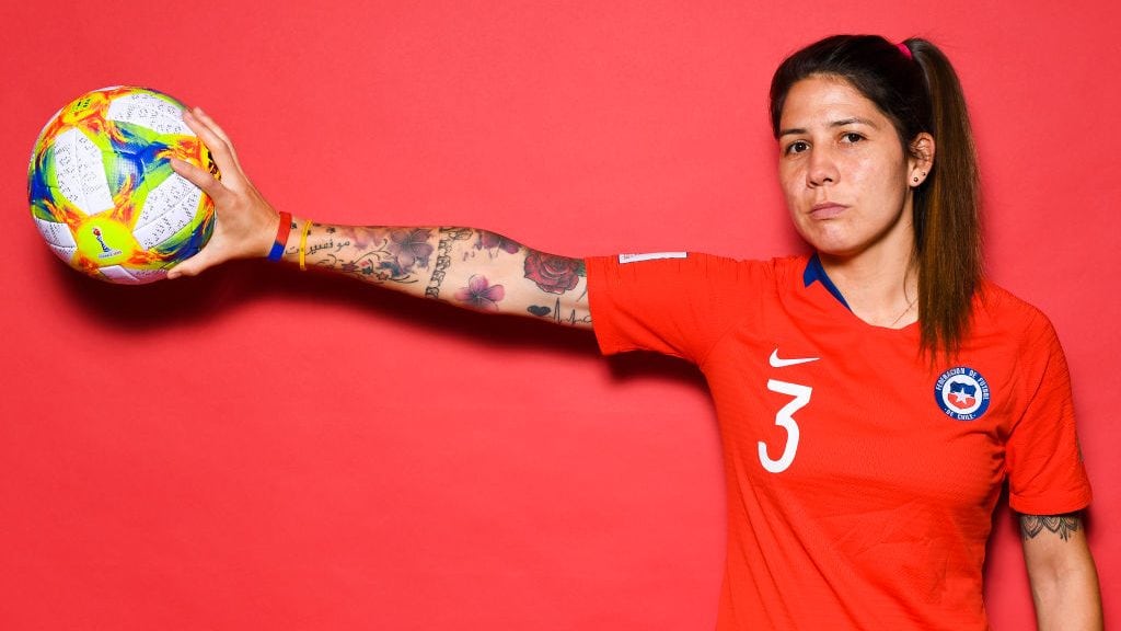 RENNES, FRANCE - JUNE 09: Carla Guerrero of Chile poses for a portrait during the official FIFA Women's World Cup 2019 portrait session at Best Western Plus Hotel Isidore on June 09, 2019 in Rennes, France. (Photo by David Ramos - FIFA/FIFA via Getty Images)