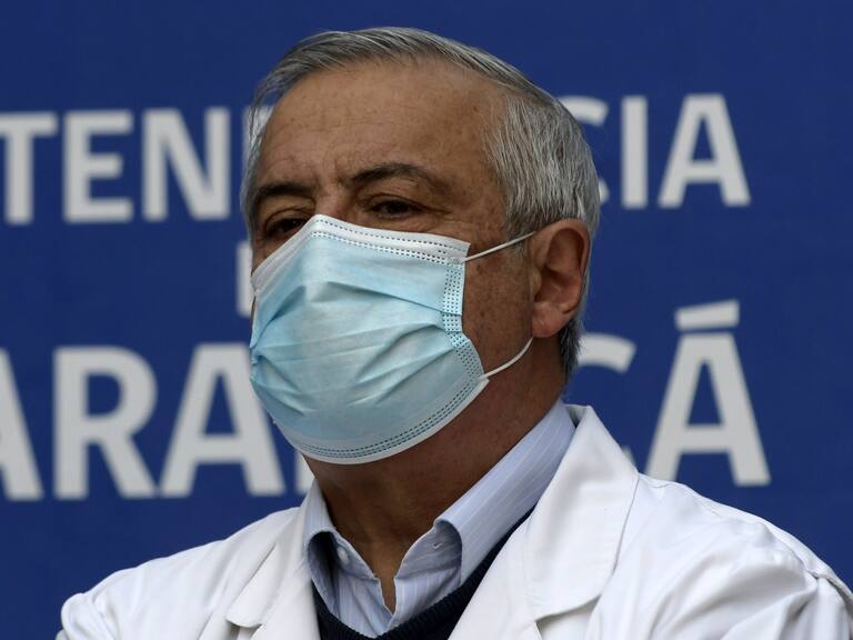 21 MAYO 2020 / IQUIQUEMinistro de Salud Jaime Mañalich, durante la conferencia de prensa realizada en el patio interior del edificio del Gobierno Regional de Tarapacá.
FOTO: CRISTIAN VIVERO BOORNES/AGENCIAUNO
