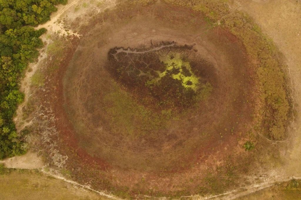 Un lago seco en la provincia de Corrientes en Argentina