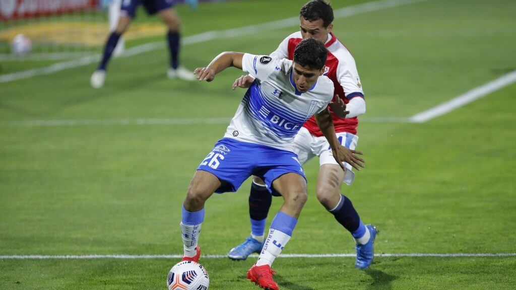 5 de Mayo del 2021/SANTIAGOMarcelino Núñez(c) ,durante el partido valido por el grupo F de la Copa Conmebol Libertadores 2021, entre Universidad Catolica vs Nacional, disputado en el Estadio San Carlos de Apoquindo.
FOTO:FRANCISCO LONGA/AGENCIAUNO