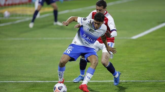 5 de Mayo del 2021/SANTIAGOMarcelino Núñez(c) ,durante el partido valido por el grupo F de la Copa Conmebol Libertadores 2021, entre Universidad Catolica vs Nacional, disputado en el Estadio San Carlos de Apoquindo.
FOTO:FRANCISCO LONGA/AGENCIAUNO