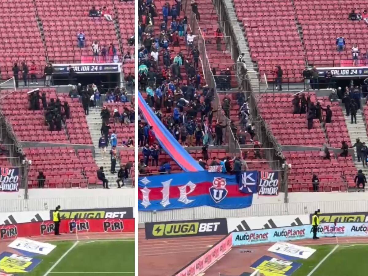 Hinchas de la U protagonizan incidentes en las tribunas del Estadio Nacional durante duelo ante Unión Española