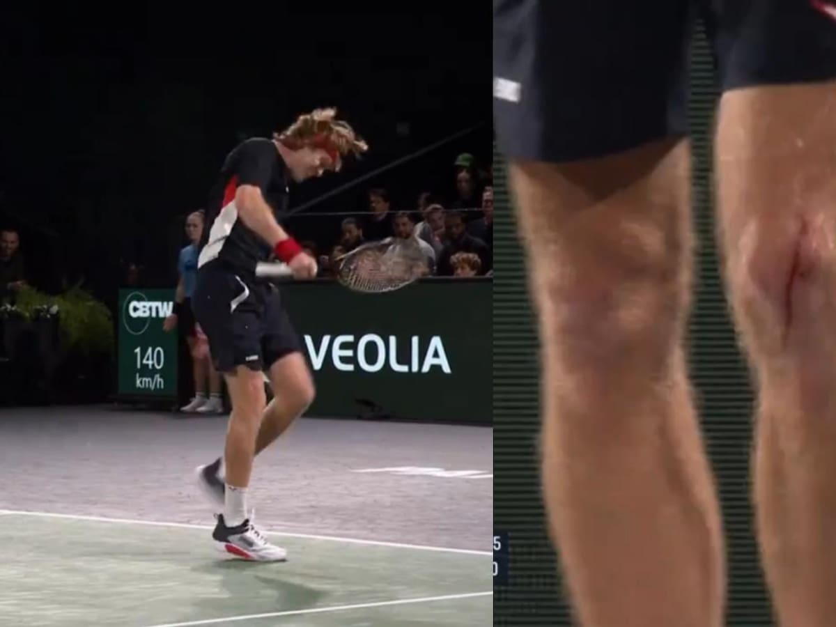 Terminó con sangre en su rodilla: el violento episodio de un top ten en el Masters de París