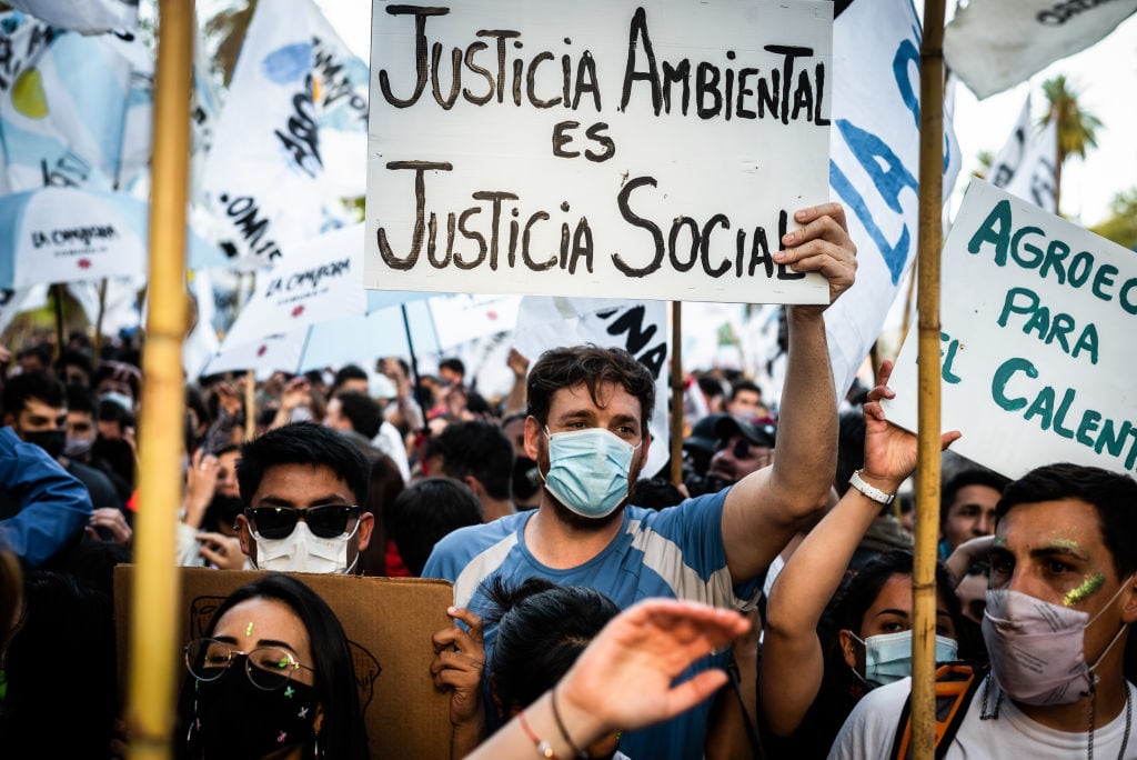 Manifestación en contra del calentamiento global en Argentina