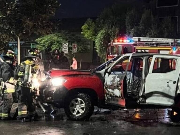 Personal forestal sufre ataque en Collipulli: atacantes quemaron una camioneta y dejaron lienzo con consigna mapuche