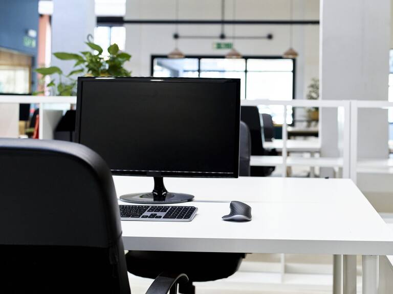 Modern office empty early in the morning before employees start time, the place looks clean and tidy.