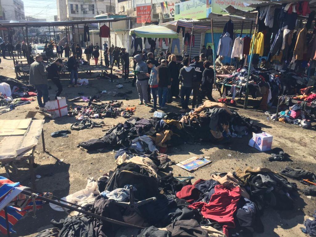 Imagen de la zona afectada por las explosiones en la avenida Tayaran