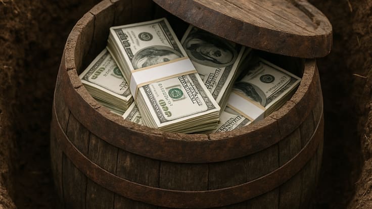 Campesino descubre $600 millones de dólares enterrados en su terreno: este sería el origen de los barriles