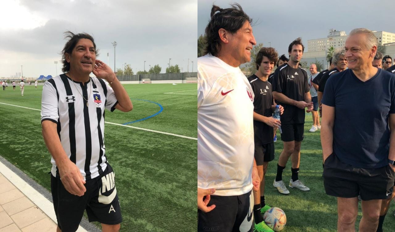 Castrilli fue el árbitro: Iván Zamorano y otras leyendas del fútbol protagonizan partido solidario en Qatar