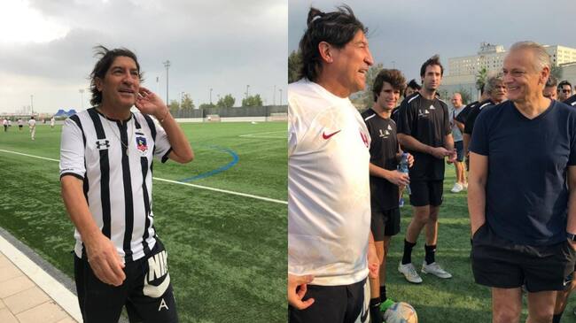 Castrilli fue el árbitro: Iván Zamorano y otras leyendas del fútbol protagonizan partido solidario en Qatar