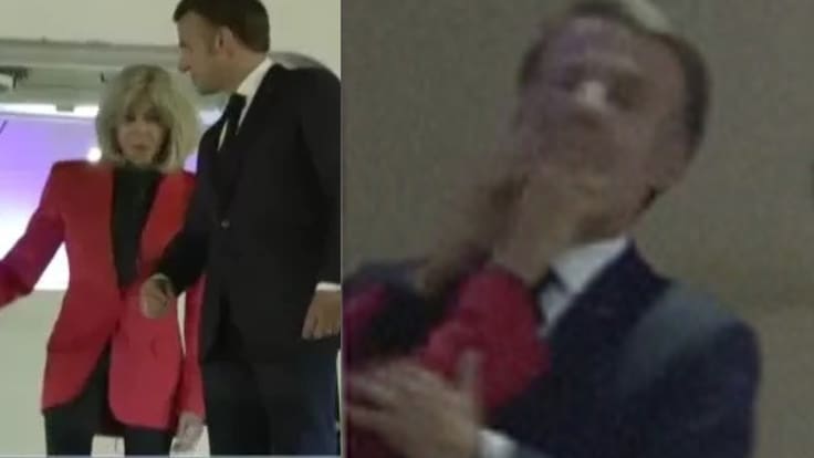Captan a Emmanuel Macron recibiendo golpes de primera dama: esto respondió el presidente de Francia