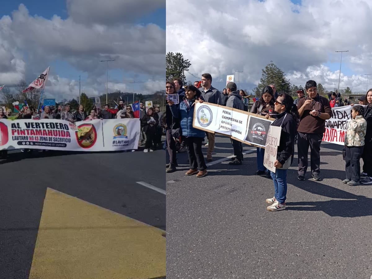 Manifestantes cortan calle en Lautaro en protesta contra proyecto de relleno sanitario Pintamahuida