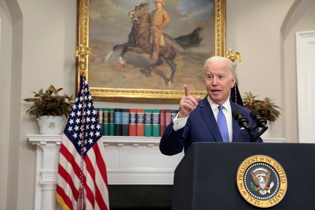 El presidente estadounidense Joe Biden ante la prensa