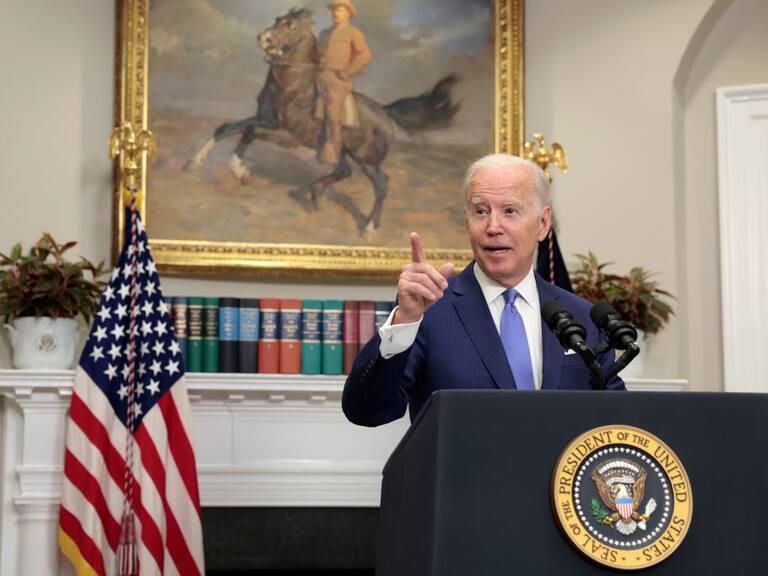 El presidente estadounidense Joe Biden ante la prensa