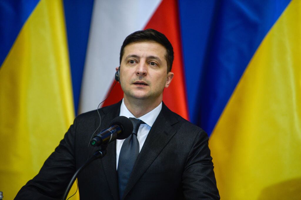 El presidente ucraniano Volodimir Zelenski)