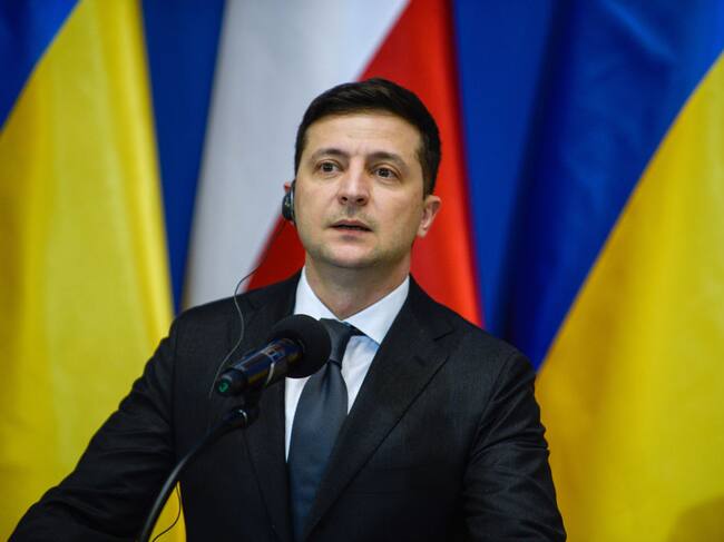 El presidente ucraniano Volodimir Zelenski)