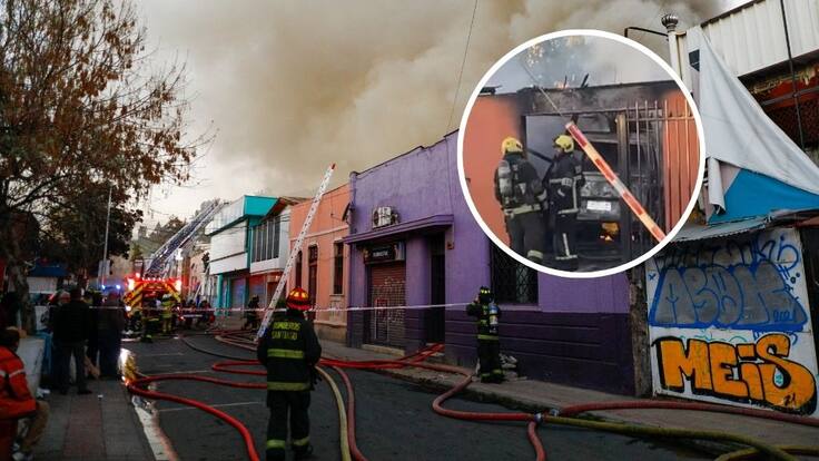 Auto familiar se incendió y se propagó a casa: bomberos combate incendio en Estación Central