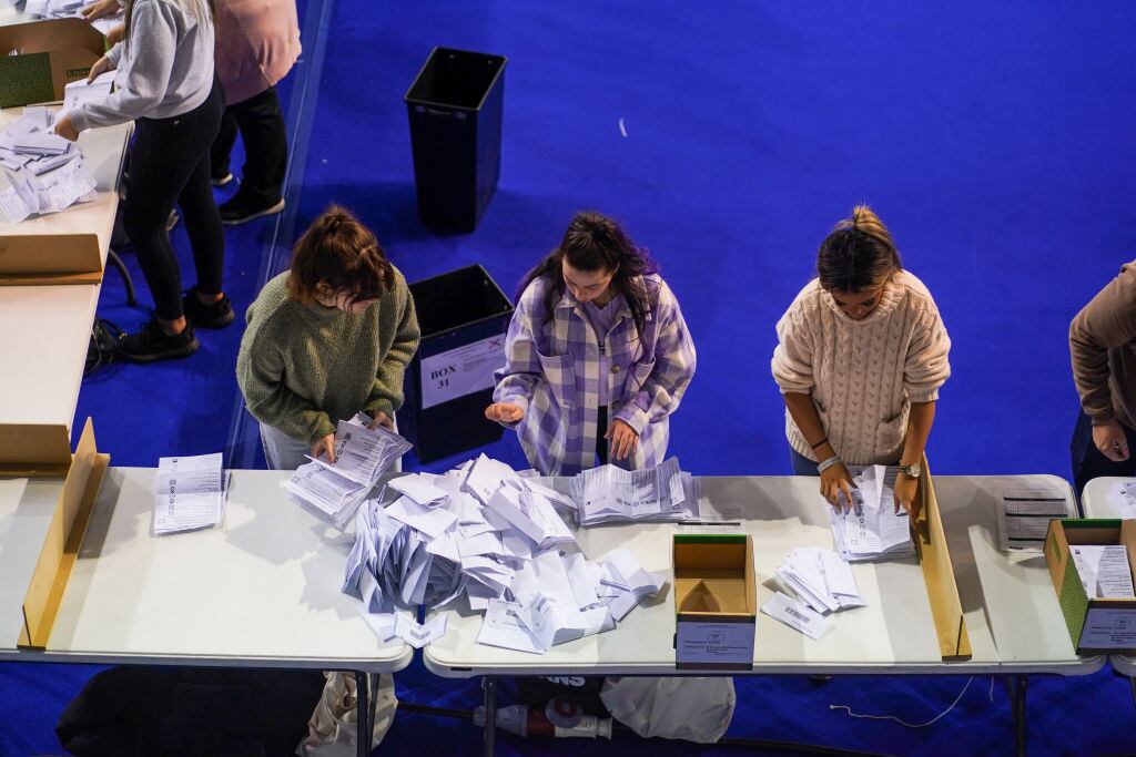El conteo de votos de las elecciones municipales se realiza en Glasgow