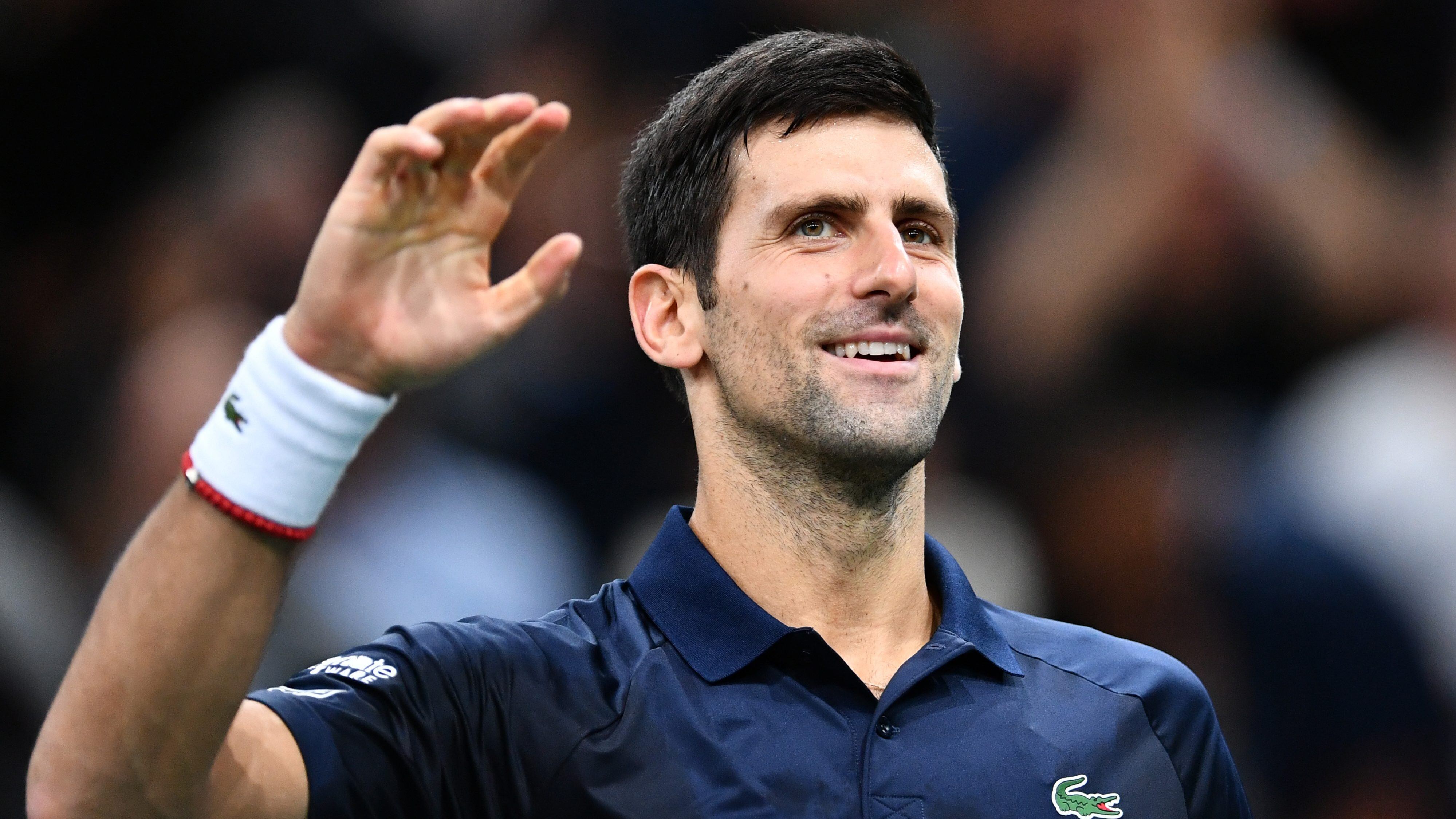 PARIS, FRANCE - (ARCHIVE) : A file photo dated November 03, 2019 shows Novak Djokovic of Serbia celebrates after winning against Denis Shapovalov (not seen) of Canada in their final match at the Rolex Paris Masters tennis tournament at AccorHotels Arena in Paris, France on November 03, 2019. World no. 1 in menâs tennis, Serbiaâs Novak Djokovic, tests positive for coronavirus. (Photo by Mustafa Yalcin/Anadolu Agency via Getty Images)