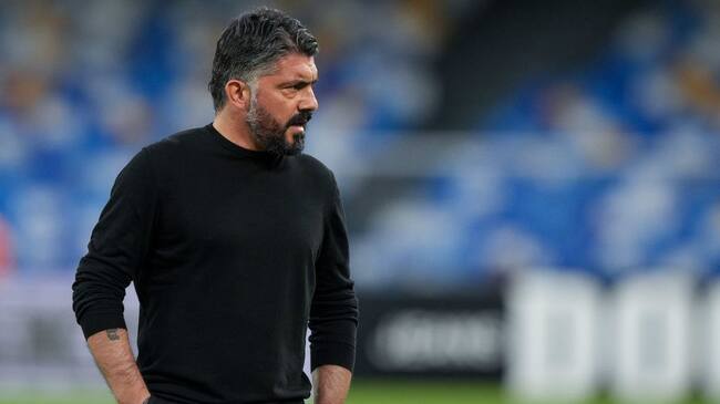 Gennaro Gattuso manager of SSC Napoli looks on during the Serie A match between SSC Napoli and Hellas Verona at Stadio Diego Armando Maradona, Naples, Italy on 23 May 2021. (Photo by Giuseppe Maffia/NurPhoto via Getty Images)