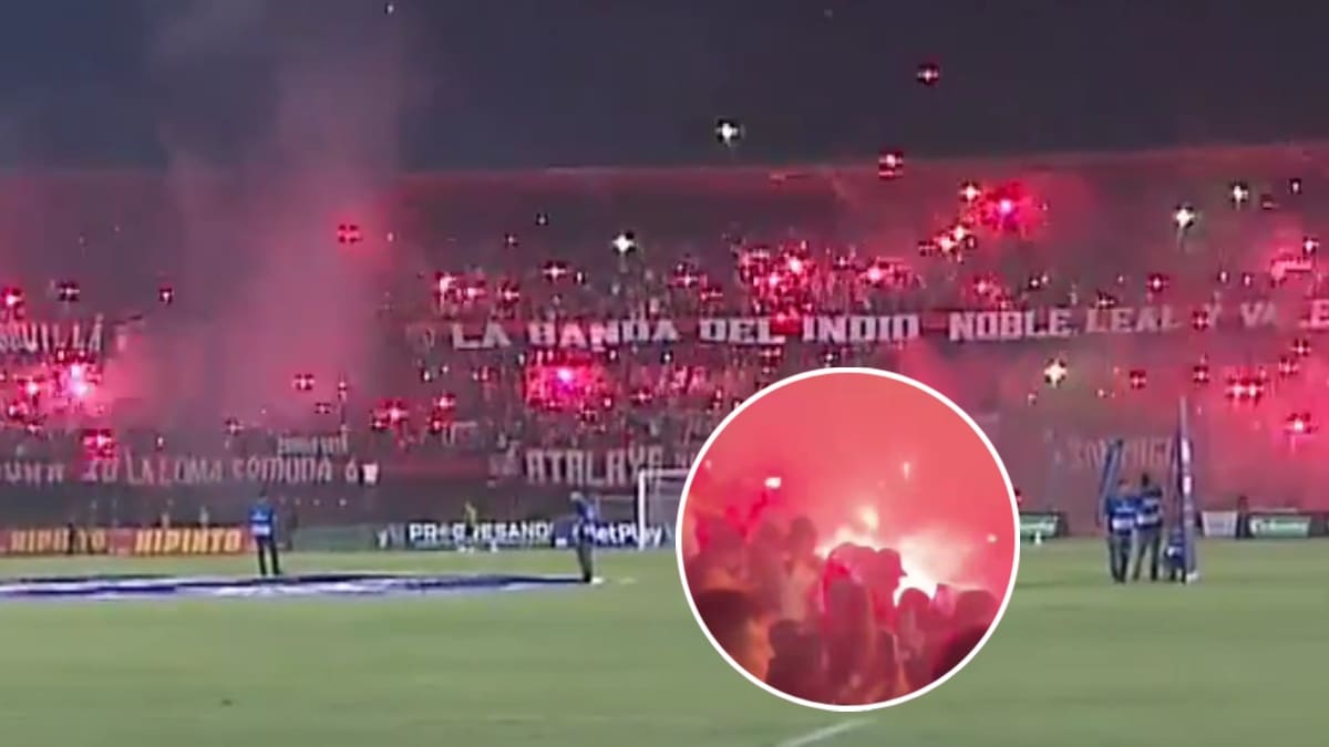 Pudo terminar en tragedia: fuegos artificiales estallaron a los pies de hinchas en pleno partido en Colombia