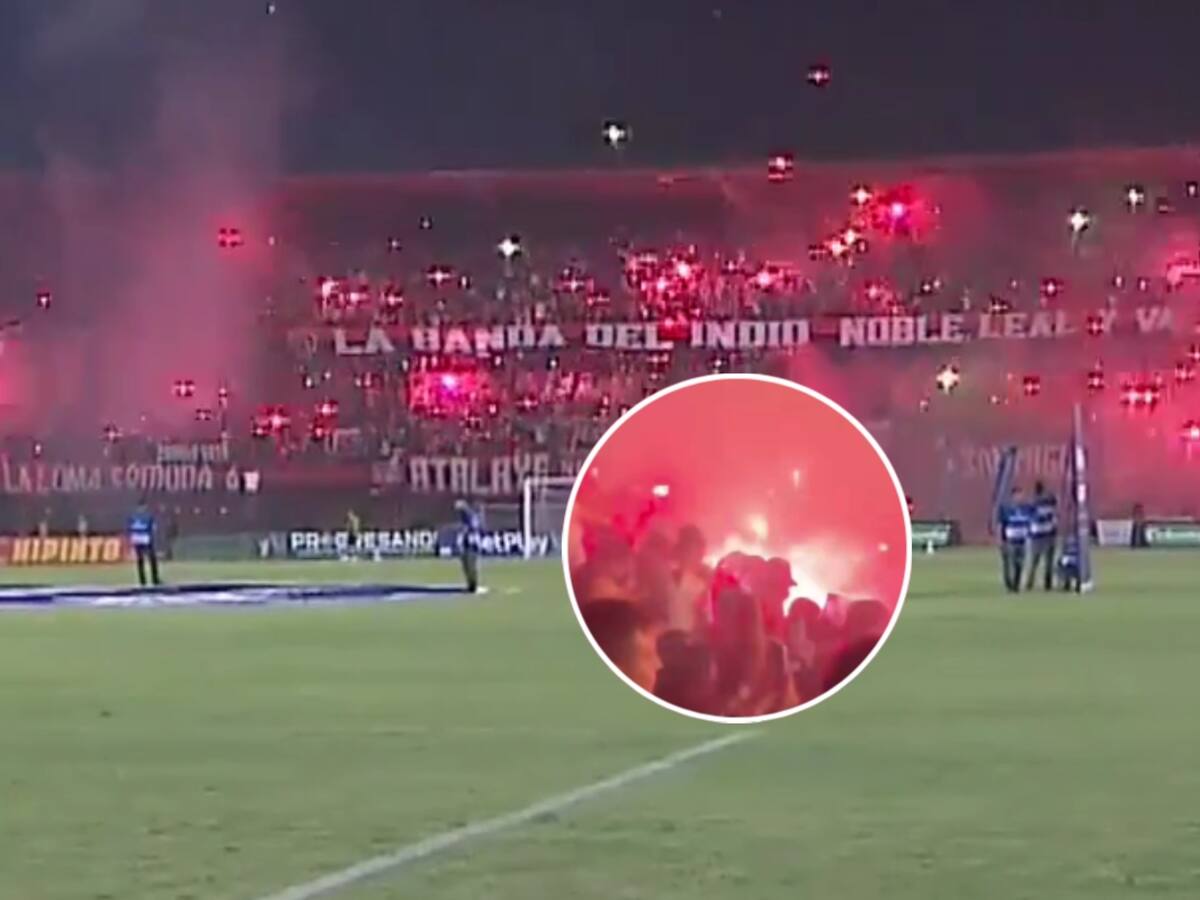 Pudo terminar en tragedia: fuegos artificiales estallaron a los pies de hinchas en pleno partido en Colombia