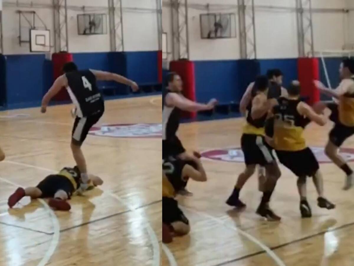 Violencia en la liga “Básquet Entre Amigos” en Argentina: jugador pisó la cabeza de su rival tras agredirlo con un codazo