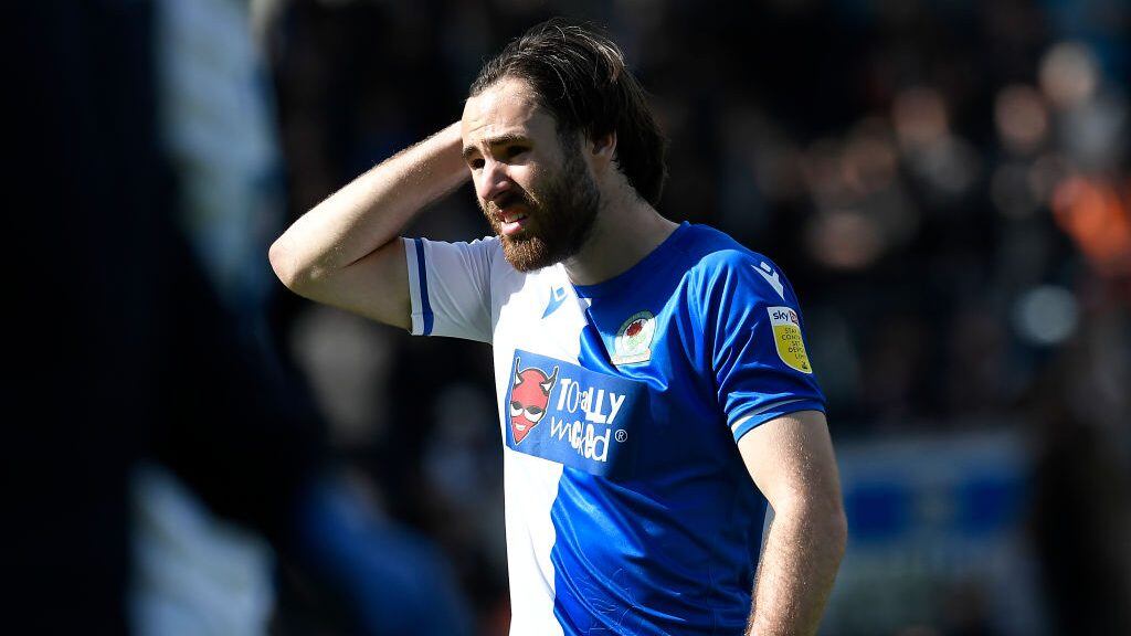 BLACKBURN, ENGLAND - APRIL 18: Blackburn Rovers' Ben Brereton reacts during the Sky Bet Championship match between Blackburn Rovers and Stoke City at Ewood Park on April 18, 2022 in Blackburn, England. (Photo by Richard Martin-Roberts - CameraSport via Getty Images)