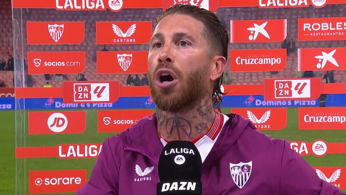 La dura discusión de Sergio Ramos con un hincha del Sevilla | Captura de pantalla