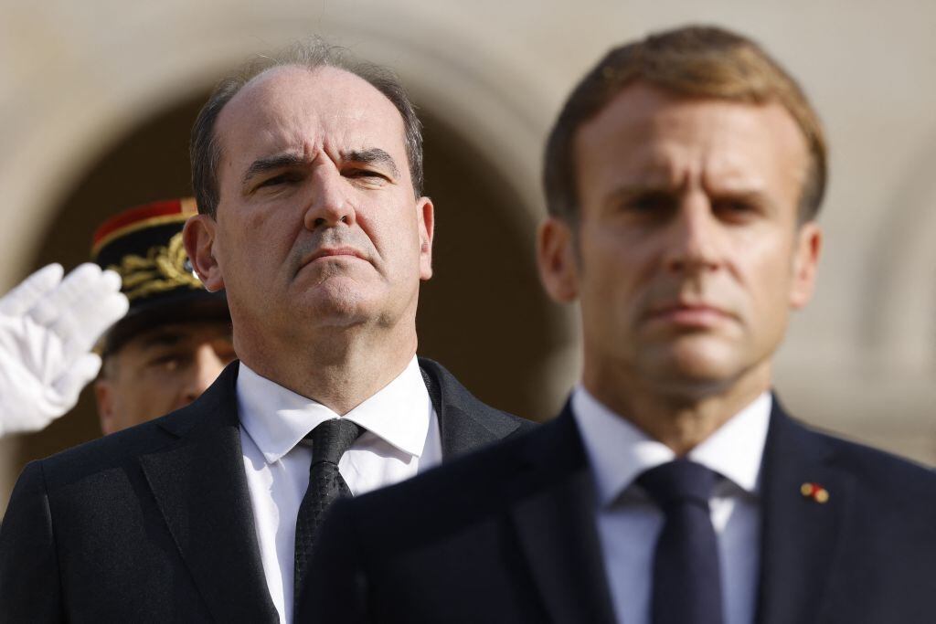 Jean Castex y Emmanuel Macron en un acto oficial en octubre de 2021
