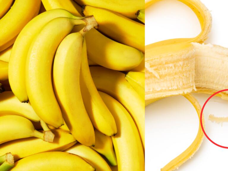 Esta es la desconocida función que tienen los hilos del interior de los plátanos (y que no sabías hasta hoy)