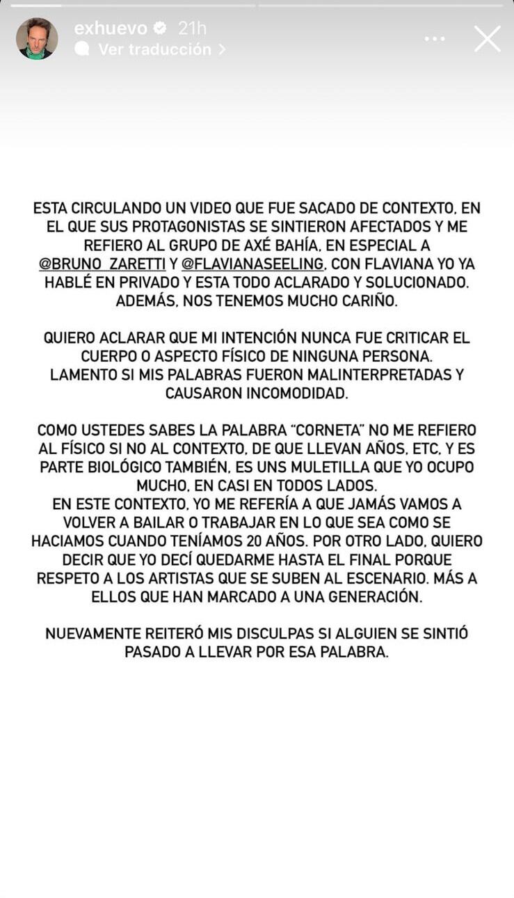 Daniel Fuenzalida ofreció disculpas